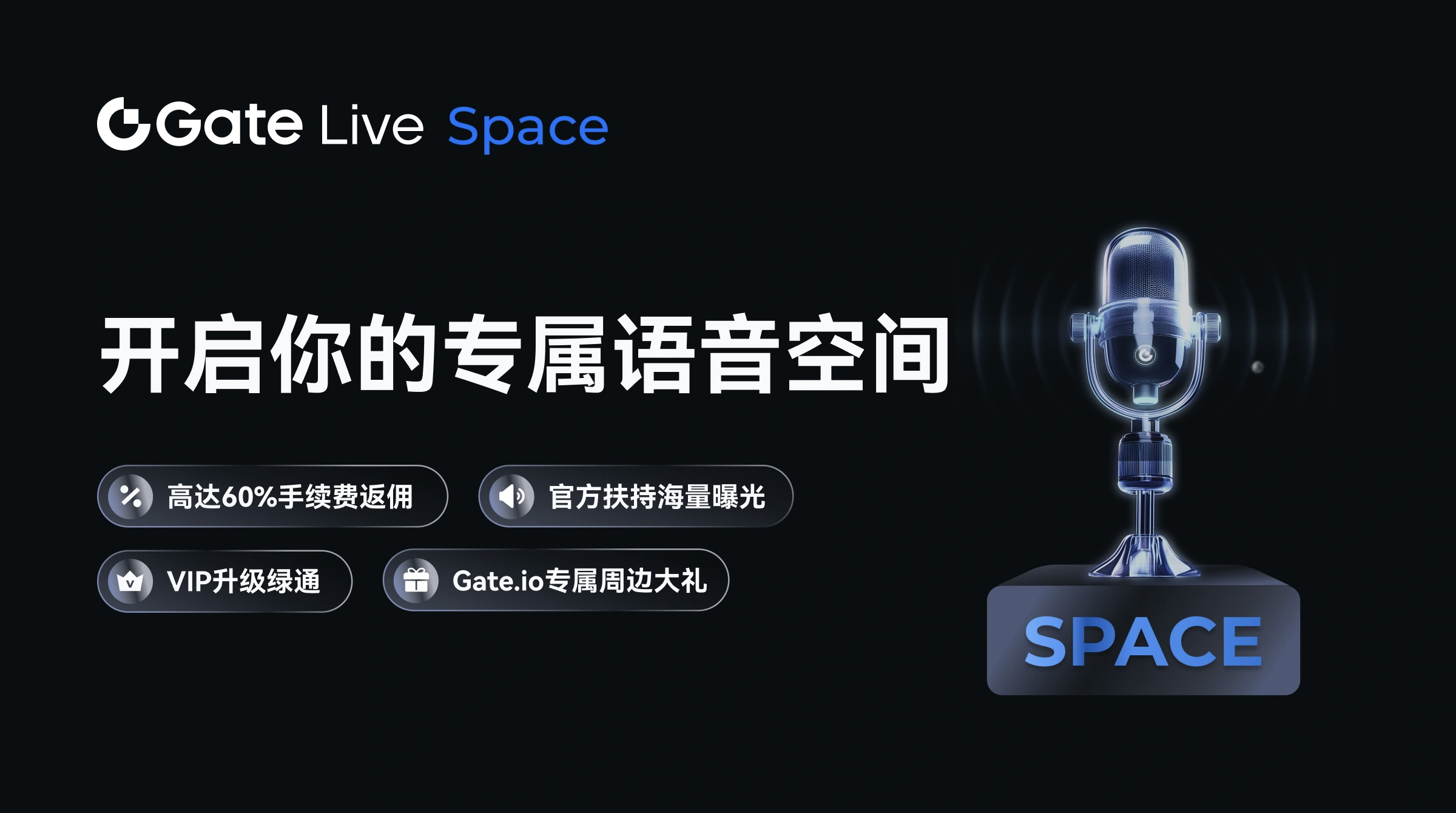 Gate.io上線GateLive Space即時音訊對話社交空間