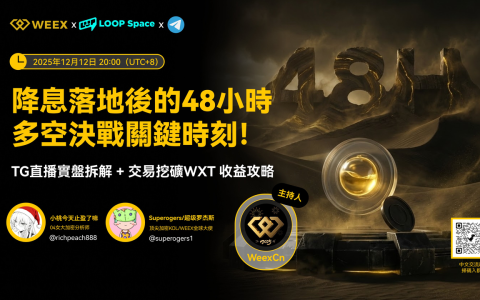降息落地後的48小時｜WEEX Space 回顧：市場消化期下的多空博弈與震盪邏輯